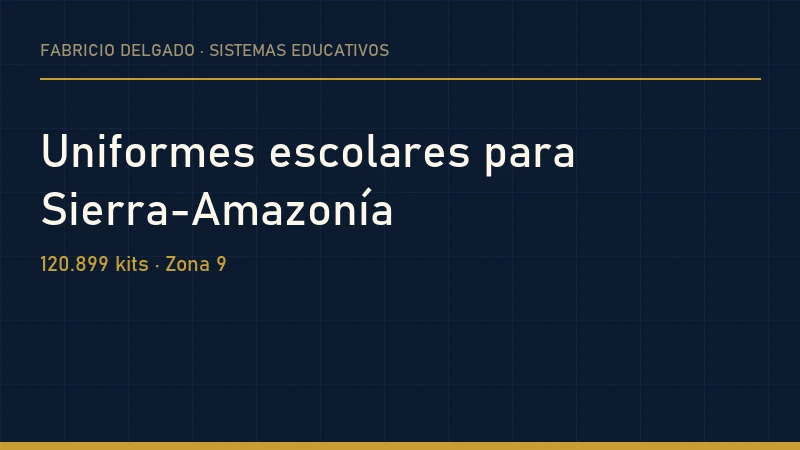 Uniformes escolares para Sierra-Amazonía 2026-2027